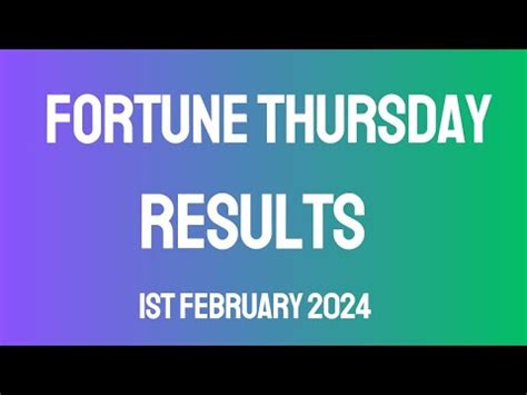 fortune thursday results